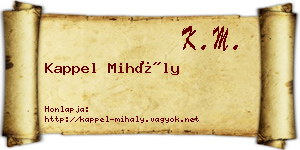 Kappel Mihály névjegykártya
