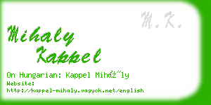 mihaly kappel business card